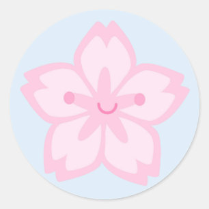 Sticker Rond Kawaii Sakura Fleur de fleurs de cerisier