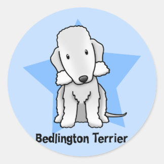 Sticker Rond Kawaii Star Bedlington Terrier