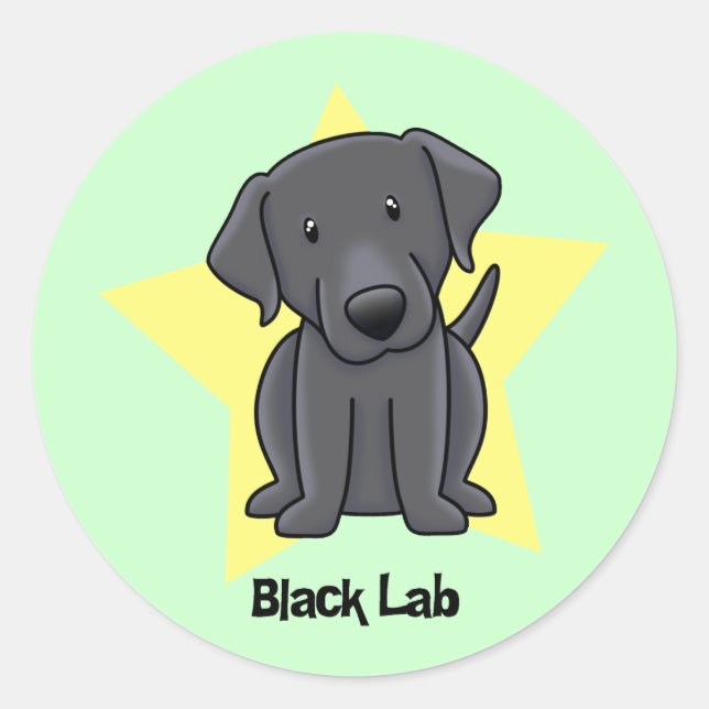 Sticker Rond Kawaii Star Black Lab (Devant)