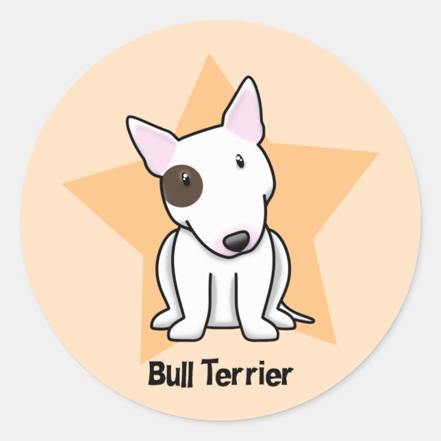 Sticker Rond Kawaii Star Oye Spot Bull Terrier (Devant)