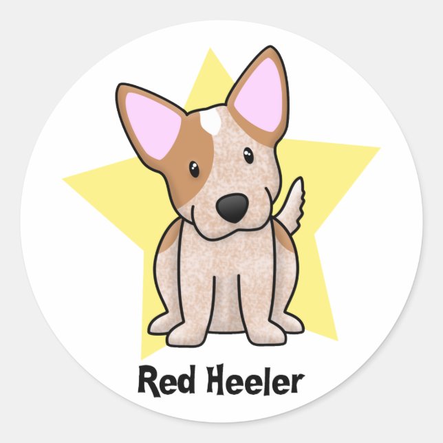 Sticker Rond Kawaii Star Red Heeler (Devant)