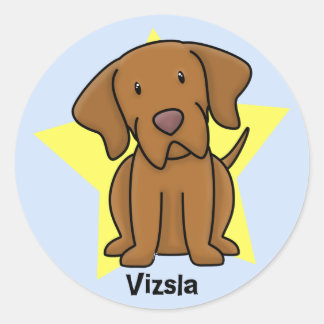 Sticker Rond Kawaii Star Vizsla