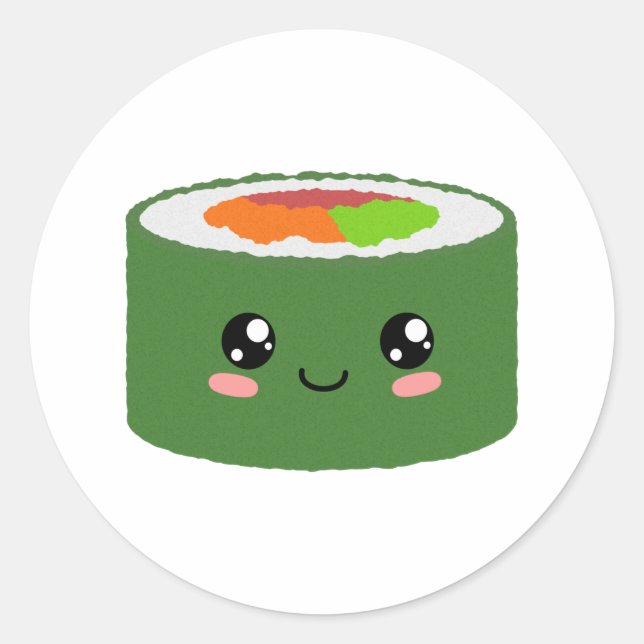 Sticker Rond Kawaii Sushi (Devant)