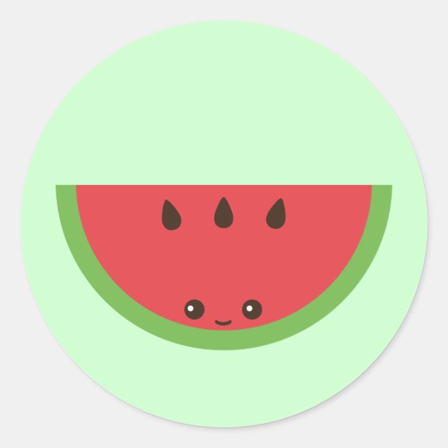 Sticker Rond Kawaii Watermelon (Devant)