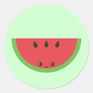 Sticker Rond Kawaii Watermelon