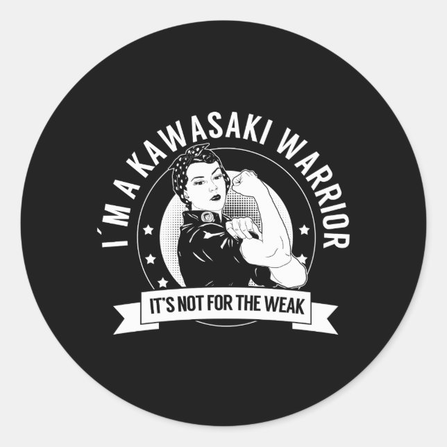 Sticker Rond Kawasaki Guerrier Nftw Kawasaki Maladie Sensibilis (Devant)
