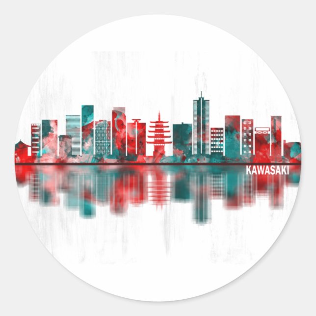 Sticker Rond Kawasaki Japon Skyline (Devant)