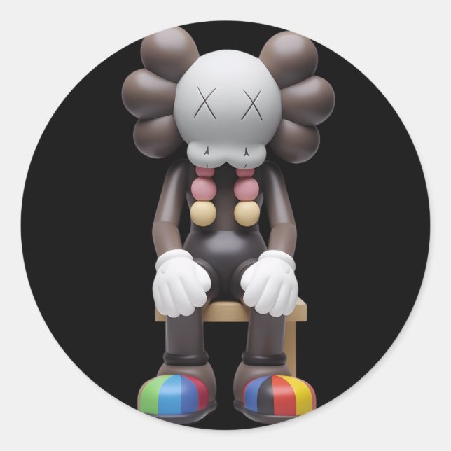 Sticker Rond kaws au repos (Devant)