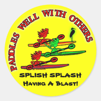 Sticker Rond Kayak Canoe - Pagaie Bien Avec Les Autres
