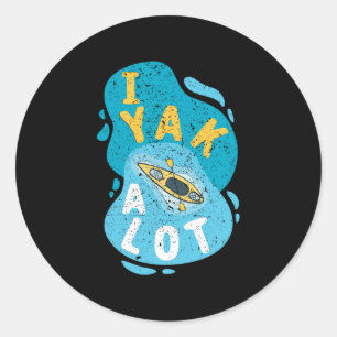 Sticker Rond Kayak Kayak Retro