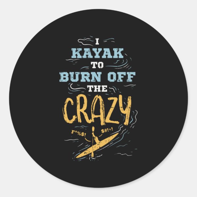 Sticker Rond Kayak Kayaker (Devant)