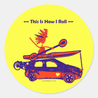 Sticker Rond Kayak On Car - Voici comment je roule !