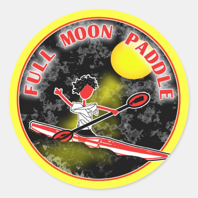 Sticker Rond Kayak Pleine lune (Devant)