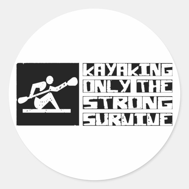 Sticker Rond Kayak Survive (Devant)