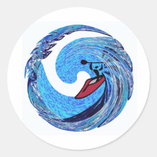 Sticker Rond Kayak Temps sans âge