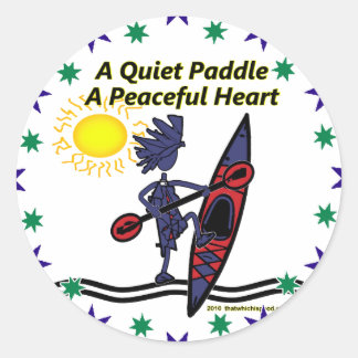Sticker Rond Kayak Une Vague De Paddle Calme