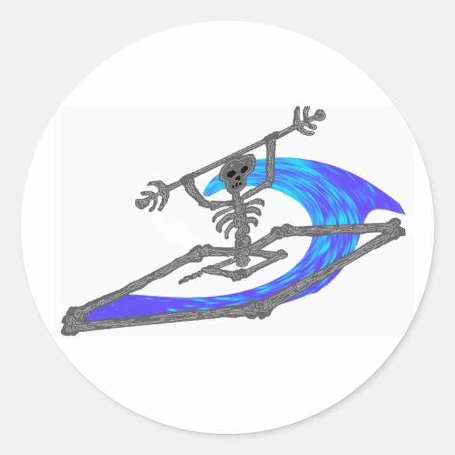 Sticker Rond Kayak Wavey Bones (Devant)