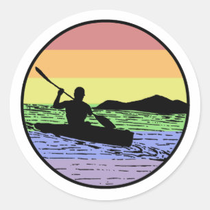Sticker Rond Kayaking