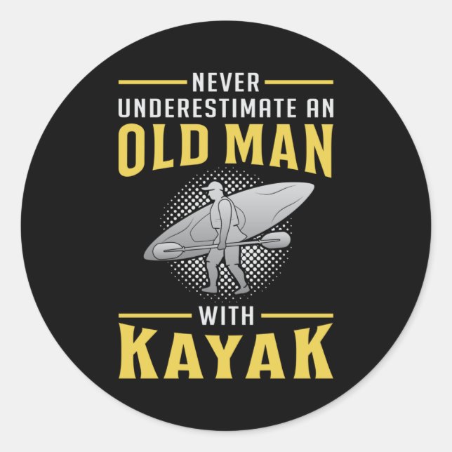 Sticker Rond Kayaking Kayak Canoë Paddle Canoë Drôle Cadeau (Devant)