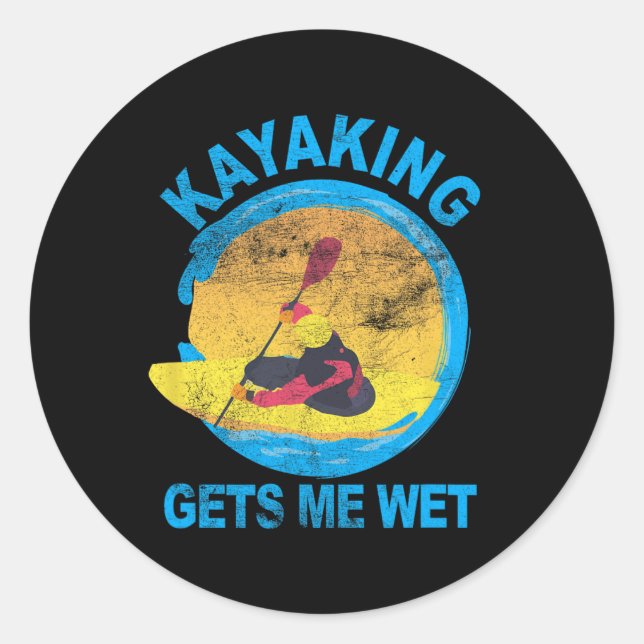 Sticker Rond Kayaking M'Accueille Humide Halloween Fun (Devant)