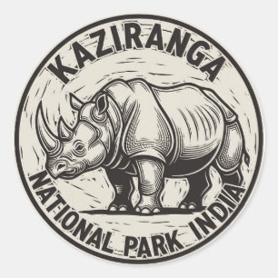 Sticker Rond Kaziranga National Park Assam Inde Travel