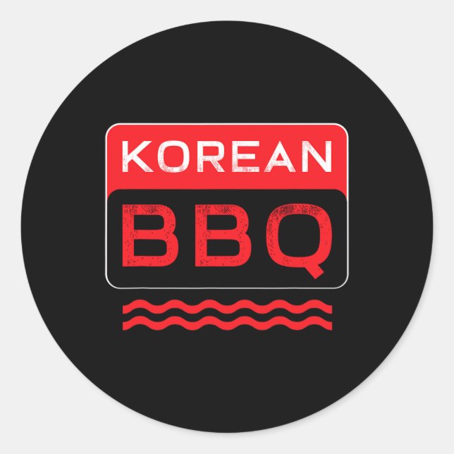 Sticker Rond Kbbq Coréen Bbq Lover Chef asiatique Barbecue Food (Devant)
