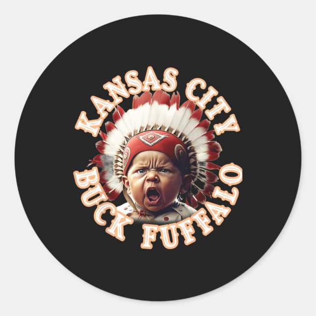 Sticker Rond Kc Tailgate Kansas City Bbq Buck Fuffalo Barbecue (Devant)