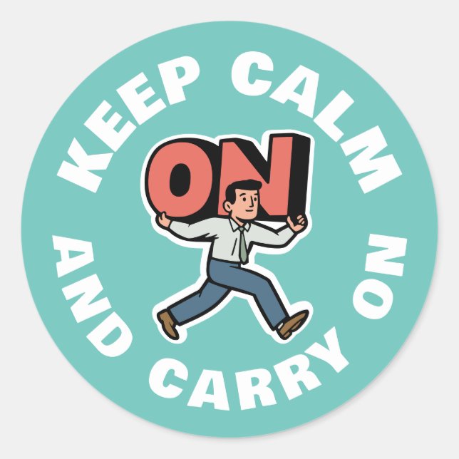 Sticker Rond Keep Calm and Carry (Devant)