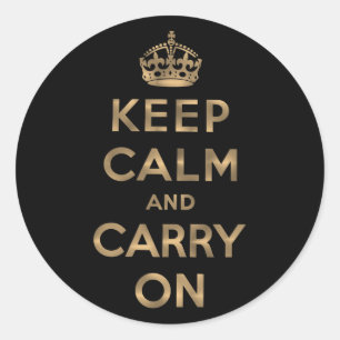 Sticker Rond Keep Calm and Carry