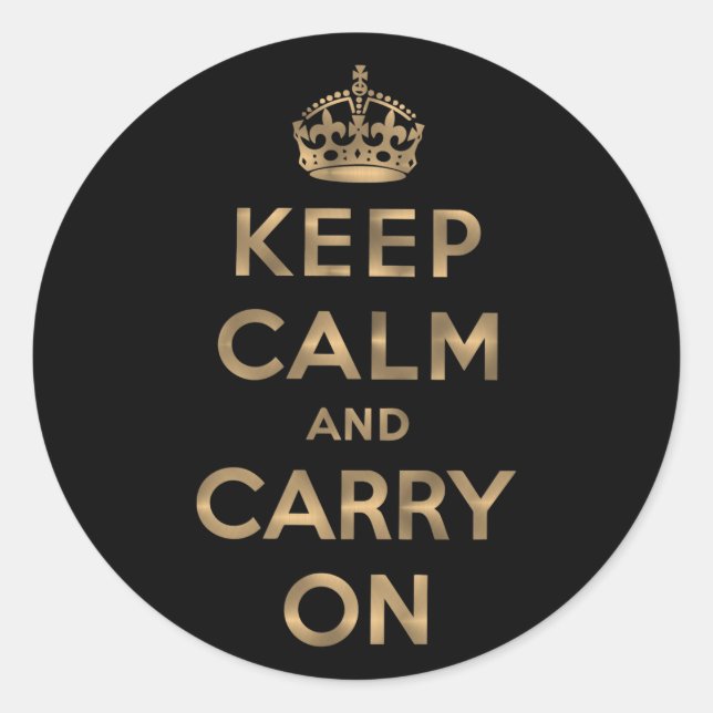 Sticker Rond Keep Calm and Carry (Devant)