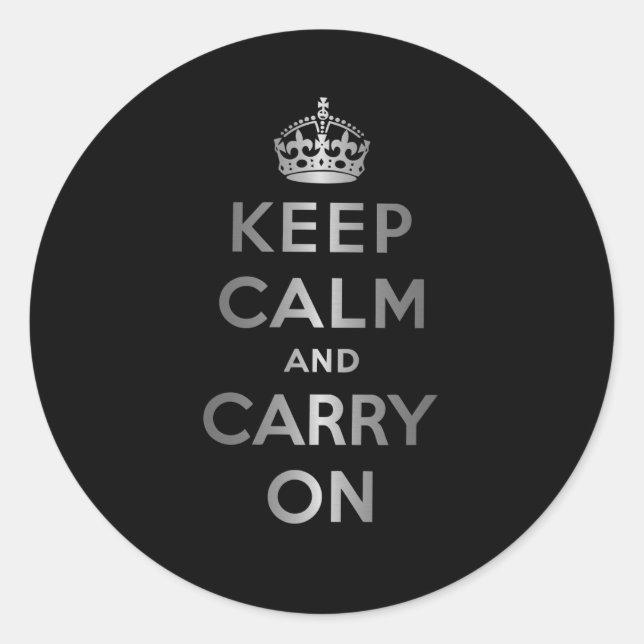 Sticker Rond Keep Calm and Carry (Devant)