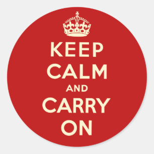 Sticker Rond Keep Calm and Carry