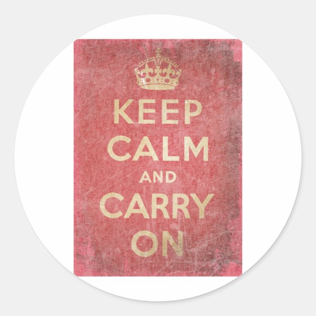 Sticker Rond Keep Calm and Carry (Devant)