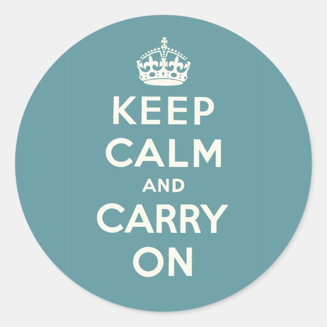 Sticker Rond Keep Calm and Carry (Devant)