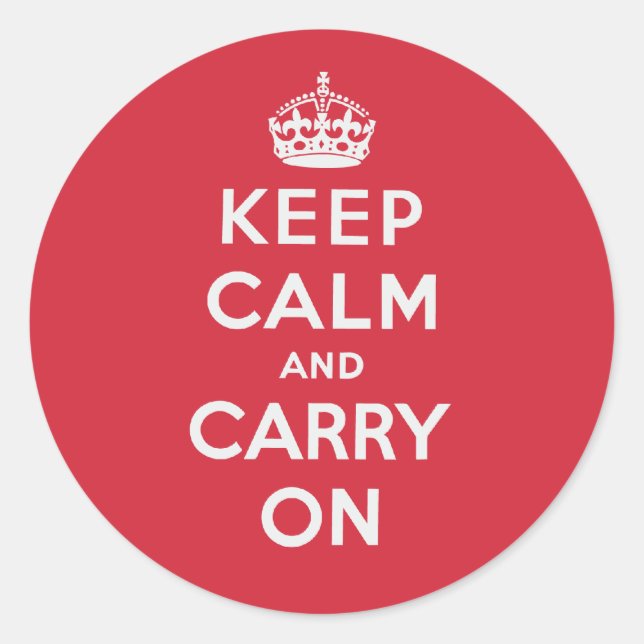 Sticker Rond Keep Calm and Carry (Devant)
