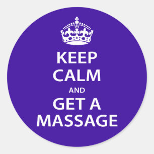 Sticker Rond Keep Calm and Get a massage