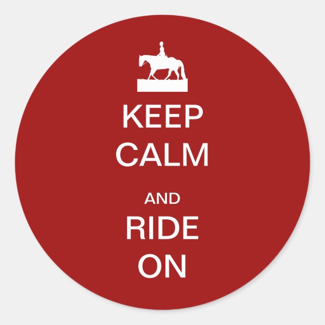 Sticker Rond Keep calm and ride (Devant)