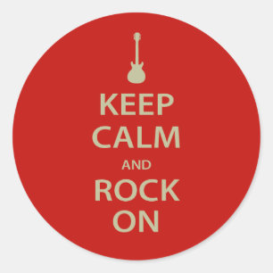 Sticker Rond Keep Calm and Rock On !