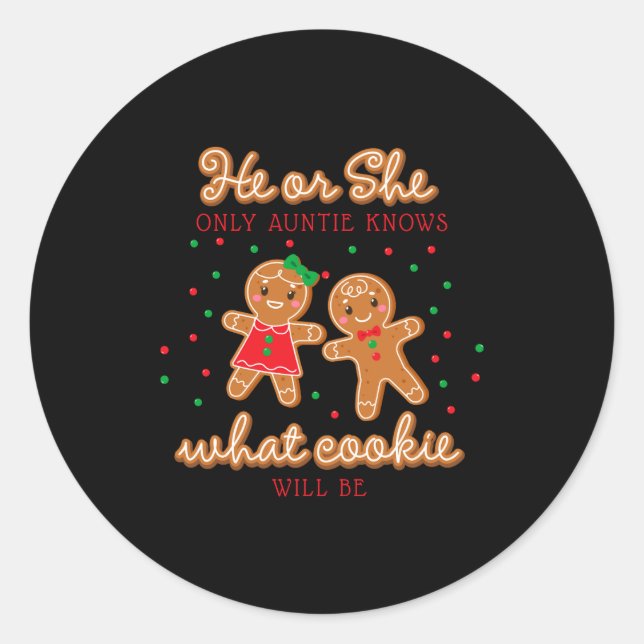 Sticker Rond Keeper Of The Gender Reveal Gingerbread Auntie  (Devant)