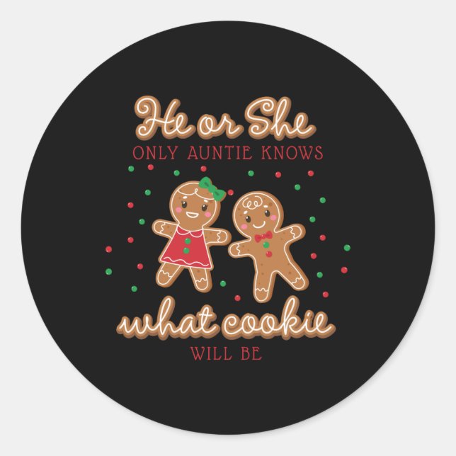 Sticker Rond Keeper Of The Gender Reveal Gingerbread Auntie T S (Devant)