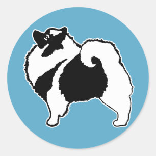 Sticker Rond Keeshond Graphics - Cute Original Chig Art