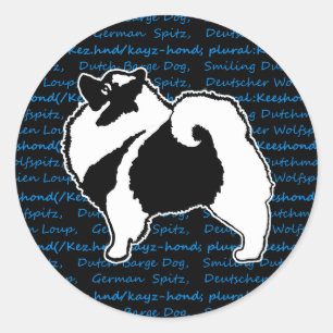 Sticker Rond Keeshond Graphics - Cute Original Chig Art