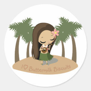 Sticker Rond Keilana la fille de danse polynésienne