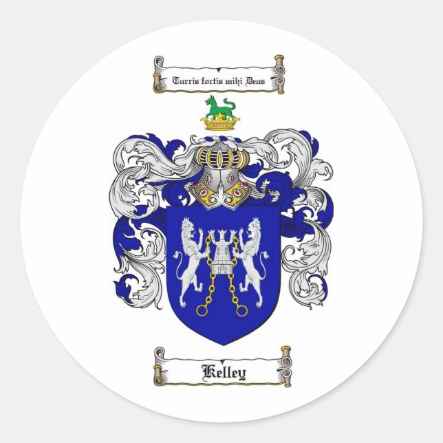 STICKER ROND KELLEY FAMILLE CREST - KELLEY COAT D'ARMES (Devant)