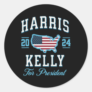 Sticker Rond Kelly 2024 Drapeau de l'élection présidentielle Vi
