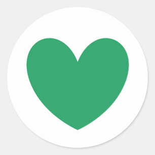 Sticker Rond Kelly Coeurs polka vert sur blanc