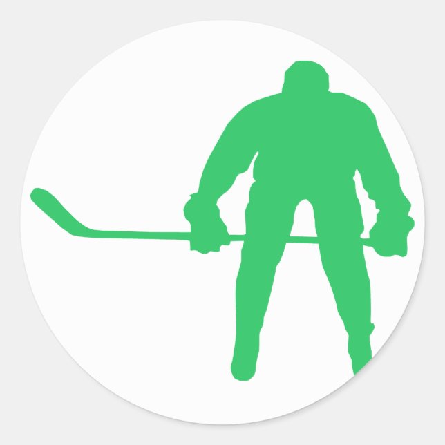 Sticker Rond Kelly Green Ice Hockey (Devant)