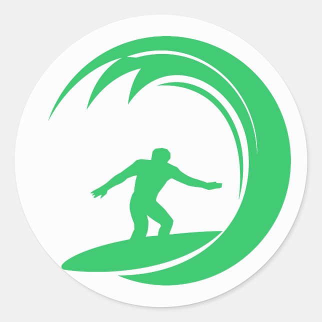 Sticker Rond Kelly Green Surfer (Devant)