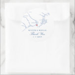 Sticker Rond Kennebunkport Maine Carte Marine Wedding Favor<br><div class="desc">Ces autocollants de cartes Kennebunkport, Maine sont parfaits pour les sacs de faveur, enveloppes ou cadeaux de bienvenue pour votre mariage côtier du Maine. Déplacez le coeur en cliquant sur "Modifier en utilisant l'outil de design" sous "Personnaliser".Que vous teniez le noeud à Nonantum Resort, échangiez des voeux à l'hôtel Colony...</div>