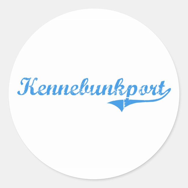 Sticker Rond Kennebunkport Maine Classic Design (Devant)